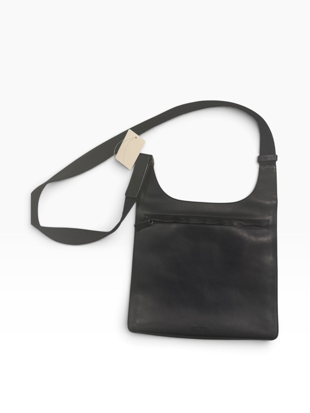 Prada Navy Leather Crossbody Messenger Bag